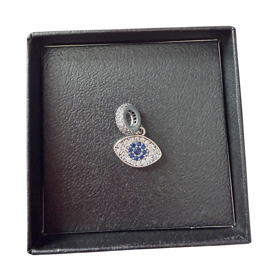 S925 Crystal Evil Eye Charm Pendant - Women Jewelry - Picture 2 of 2
